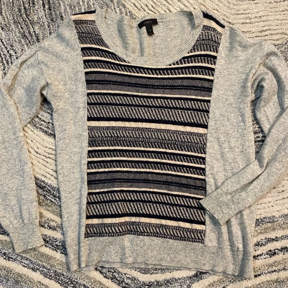 J CREW Textured Rope Stripe 8% Rabbit Hair Sweater - Picture 4 of 5